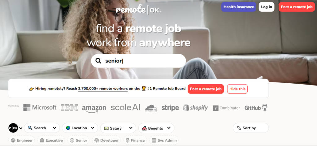 Trouver du travail en ligne en tant que digital nomad : Remote OK